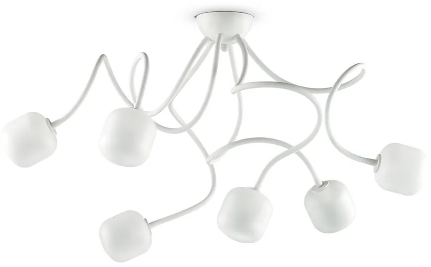 Plafoniera Moderna Octopus Materie Plastiche Bianco 6 Luci G9 3W 3000K