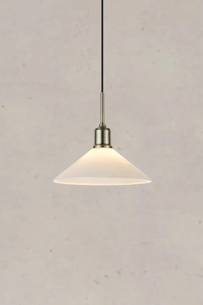 Lampadario bianco e color ottone con paralume in vetro ø 25 cm Vela – Markslöjd