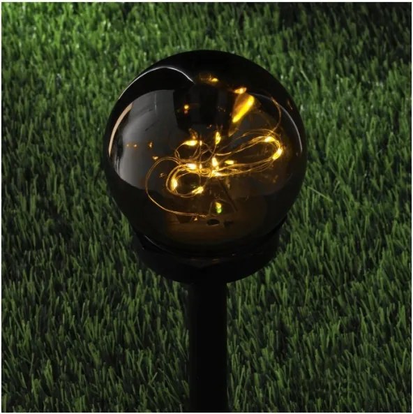 Lampada solare LED GLEAM LED/1,2V 3000K IP44 40 mAh fumé/nero