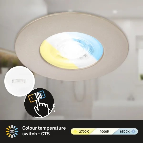 Briloner 7605032 - Set da 3 plafoniere LED da incasso per bagno, 3xLED/4,9W/230V, IP44, cromo satinato