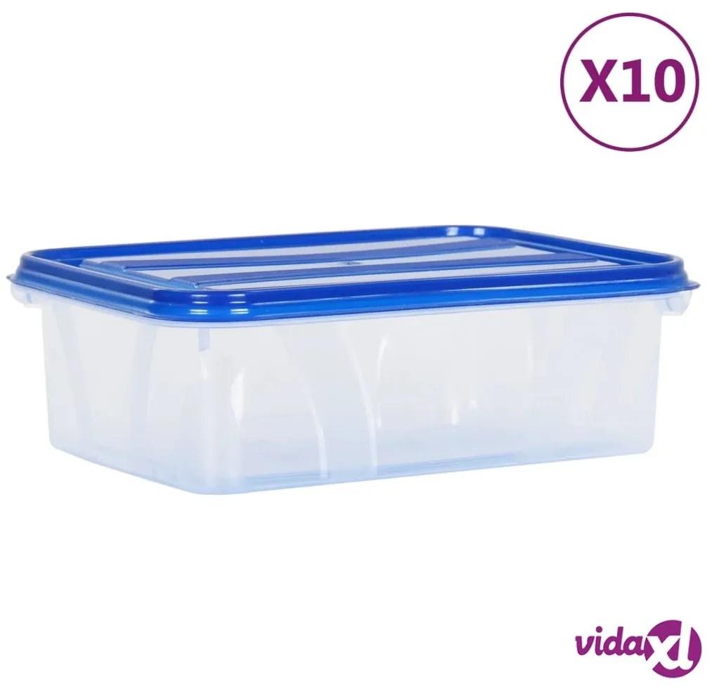 vidaXL Contenitori per Alimenti con Coperchio 10 pz in PP