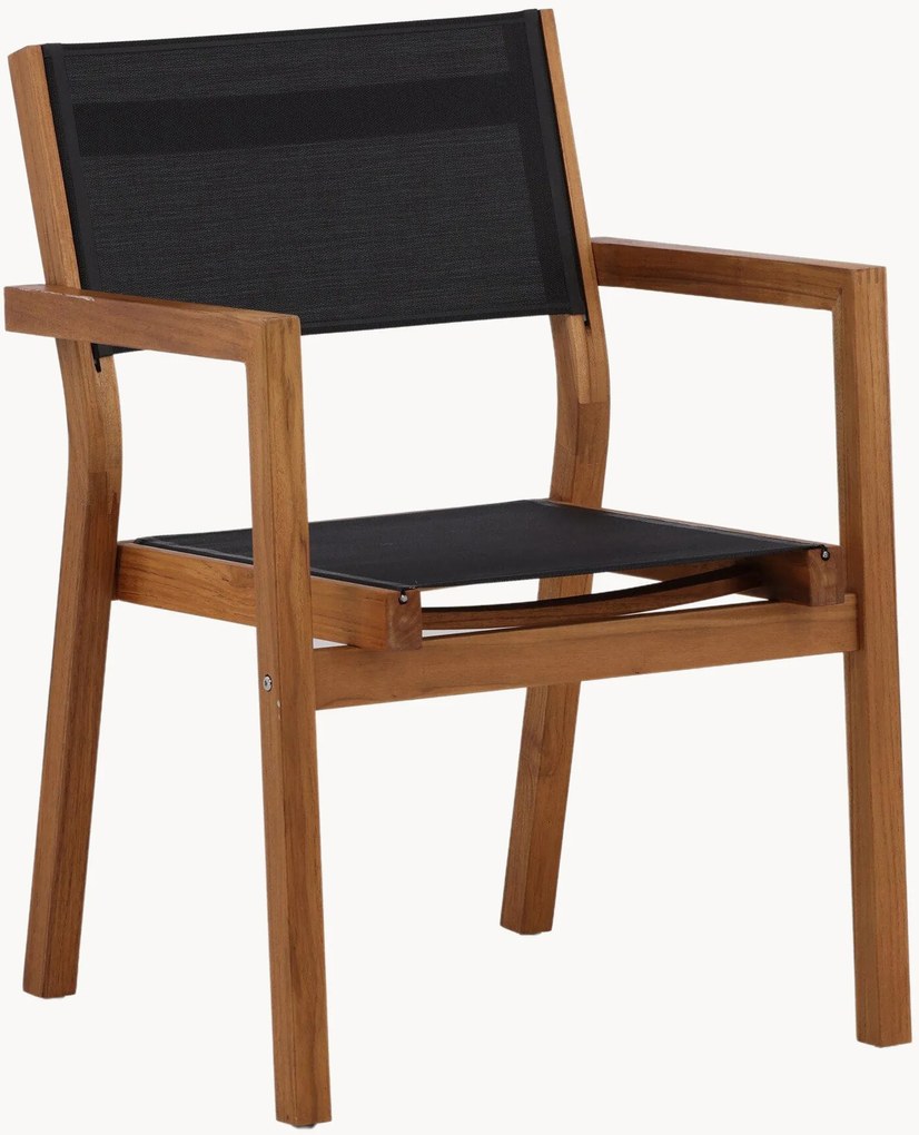 Set di 2 sedie da giardino impilabili in legno di acacia Venice con braccioli