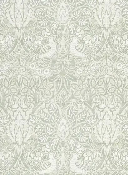Morris & Co Carta da parati Pure Dove & Rose - Grey/ Blue
