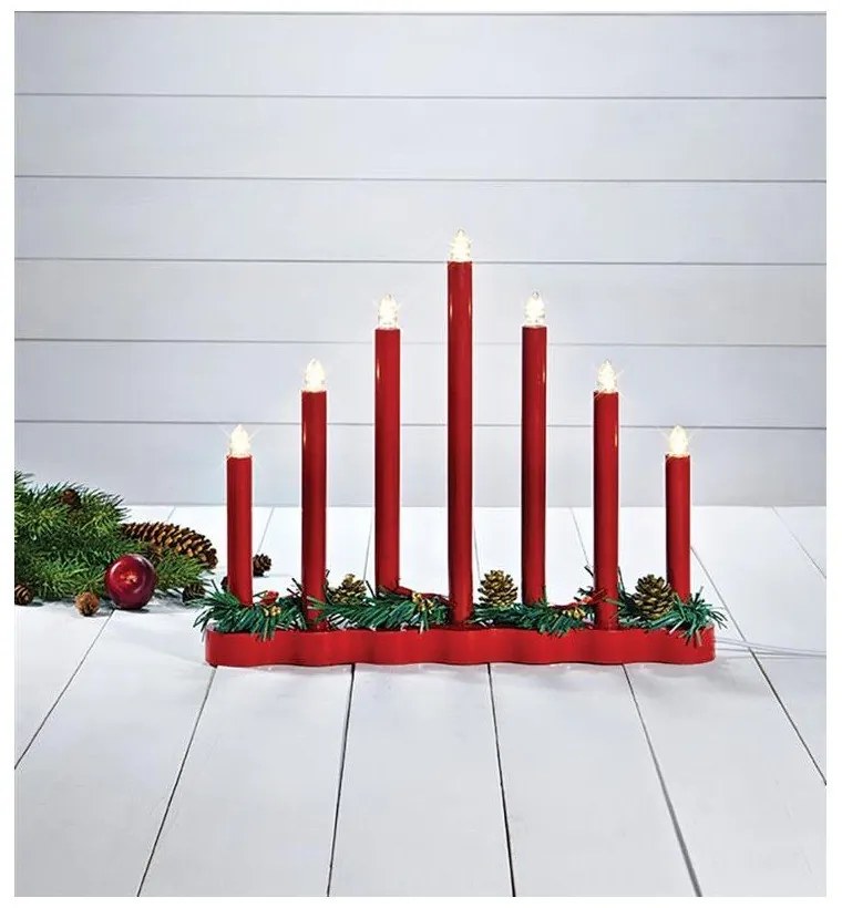 Decorazione luminosa rossa con motivo natalizio Hol - Markslöjd