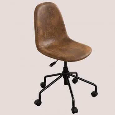Sedia Da Ufficio In Similpelle Glamm Caffè Vintage - Sklum