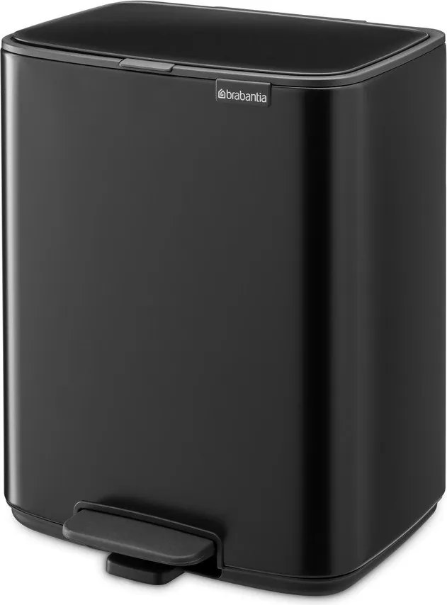 Cestino per la spazzatura nero opaco in acciaio con pedale 12 l Bo – Brabantia