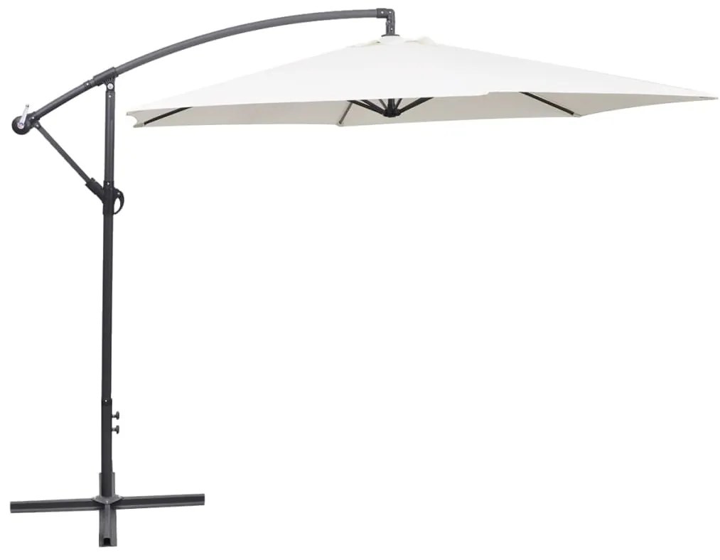 Vidaxl Ombrellone A Sbalzo Da Giardino 3 M Bianco Sabbia /