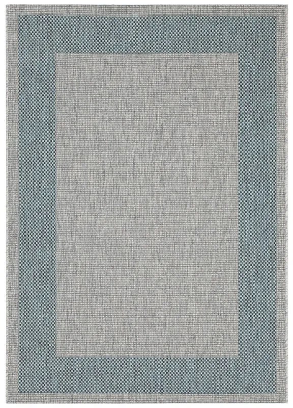 Tappeto Flatweave blu e grigio, L 230 x L 160 cm