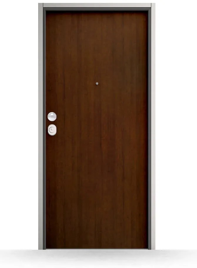 Porta blindata, Exclusive, Noce medio, 800 x 2100 mm ou su misura, modello Camporeale, classe di sicurezza 4, configura individualmente
