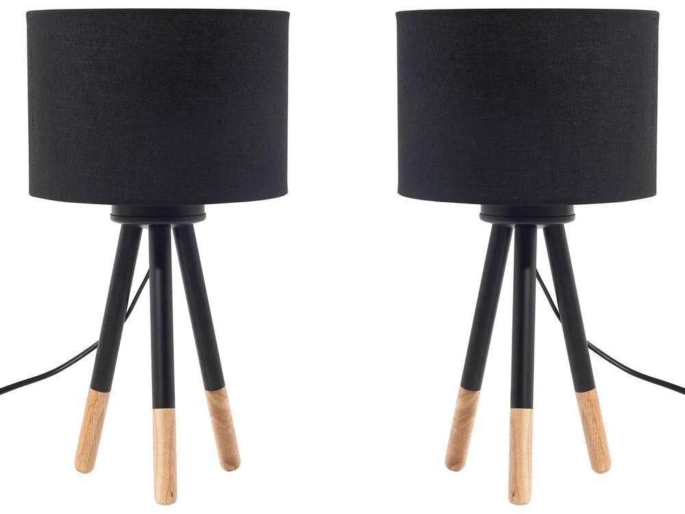 Set di 2 lampade da comodino in colore nero TOBOL Beliani