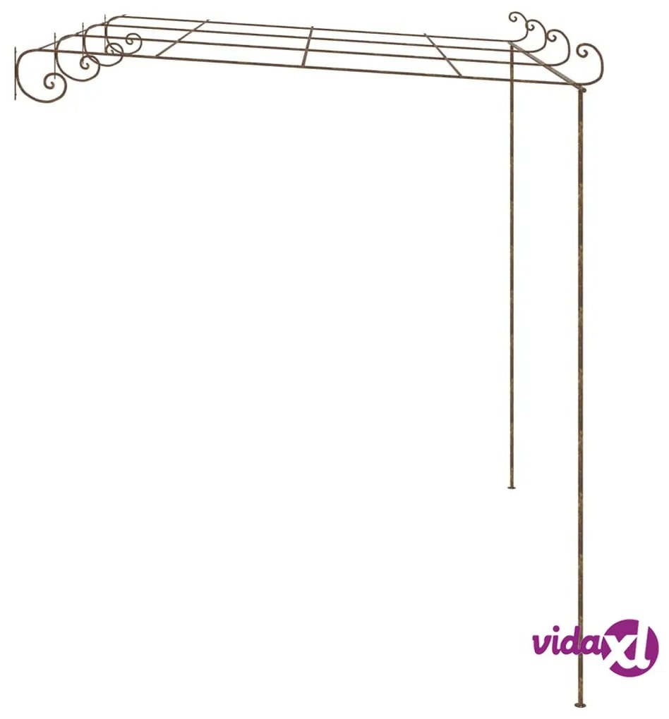 vidaXL Pergolato da Giardino Marrone Anticato 4x3x2,5 m in Ferro