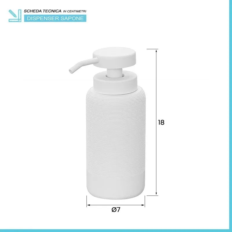 Set accessori bagno 2 pezzi in poliresina bianca Marica