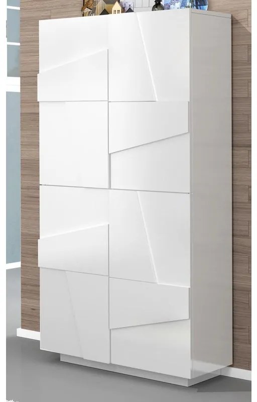 Scarpiera 4 ante L 81.2 x H 167.6 x P 39.2 cm 32 paia, bianco