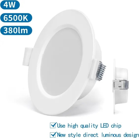 Aigostar - Lampada LED da incasso LED/4W/230V 6500K diametro 9,8 cm bianco