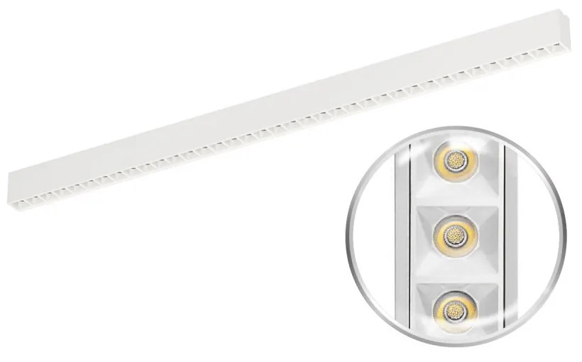 Plafoniera Lineare LED 40W 120cm,DALI2 - driver Philips Bianca o nera Colore Bianco Variabile CCT, Colore del corpo Bianco