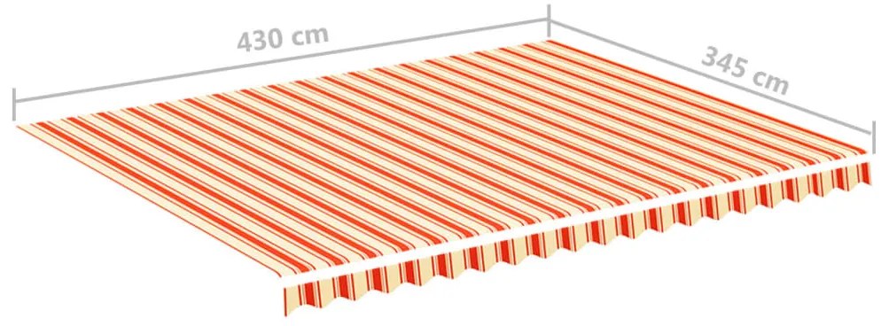 Tessuto di Ricambio per Tenda da Sole Giallo e Arancio 4,5x3,5m