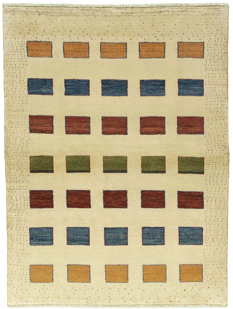 Gabbeh Tappeto 200x150 Beige (Iran) Annodato A Mano