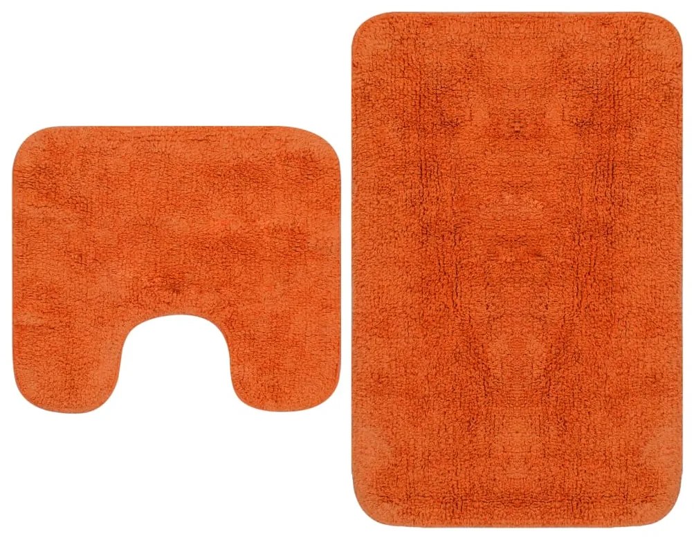 Set Tappetini Per Bagno 2 Pz İn Tessuto Arancione /