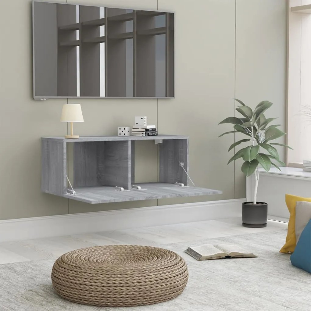 Mobile tv grigio sonoma 80x30x30 cm in legno multistrato