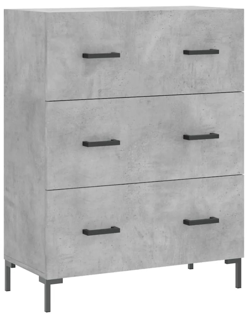 Credenza grigio cemento 69,5x34x90 cm in legno multistrato