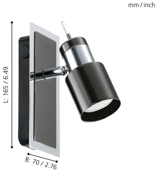 Eglo 30832 - Faretto LED DAVIDA 1 1xGU10/5W/230V nero