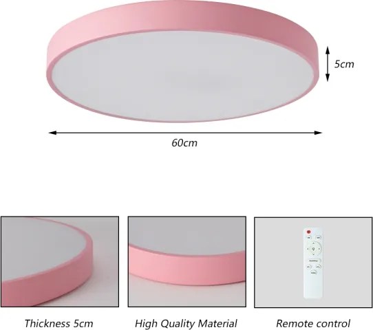 Brilagi - Lampada da soffitto dimmerabile POOL LED/60W/230V 3000-6000K 60 cm rosa + telecomando