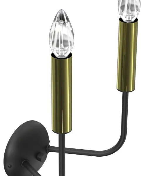 Applique AKASYA 2xE14/15W/230V nero/oro