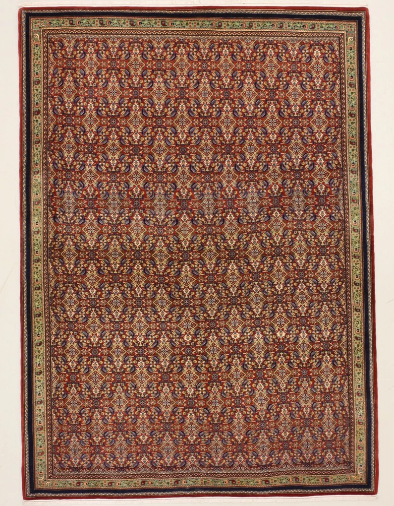 Isfahan Tappeto 220x160 (Iran) Annodato A Mano