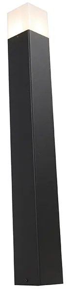 Lampione da esterno nero con paralume bianco opalino 70 cm - Denmark