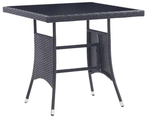 Set da Pranzo da Giardino 5 pz in Polyrattan Nero