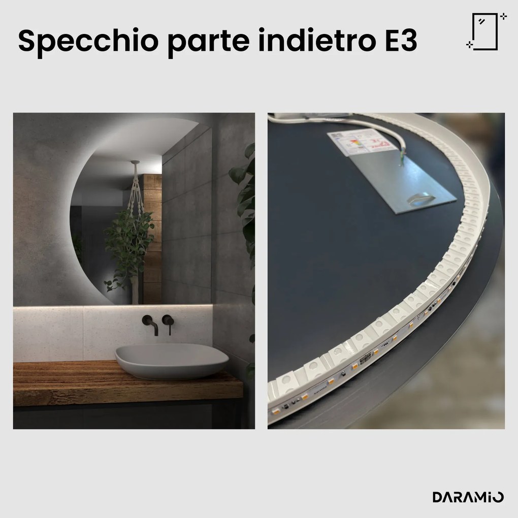 Specchio rotondo con luce LED E3