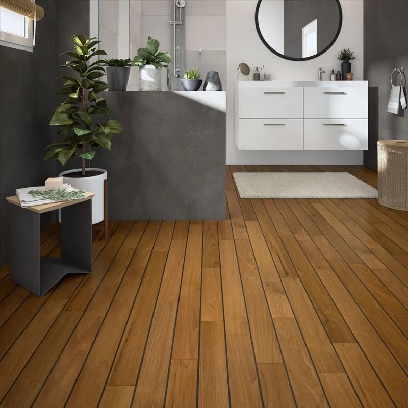 Parquet massello S in teak naturale oliato select sp. 12/4 mm 1.296 m²