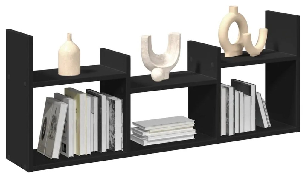 Mobile A Parete 100x18x40 Cm Nero İn Legno Multistrato /