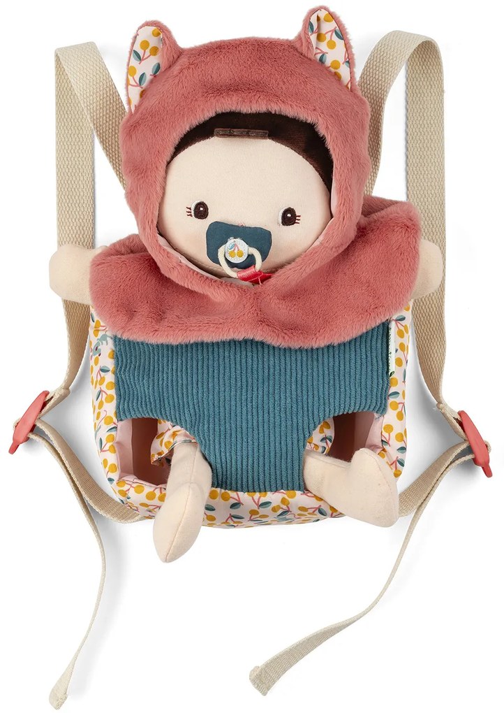 Lilliputiens - Bambola di stoffa Jeanne e marsupio porta-bebè