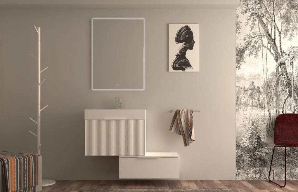 Cassetti in truciolare bianco opaco Modula