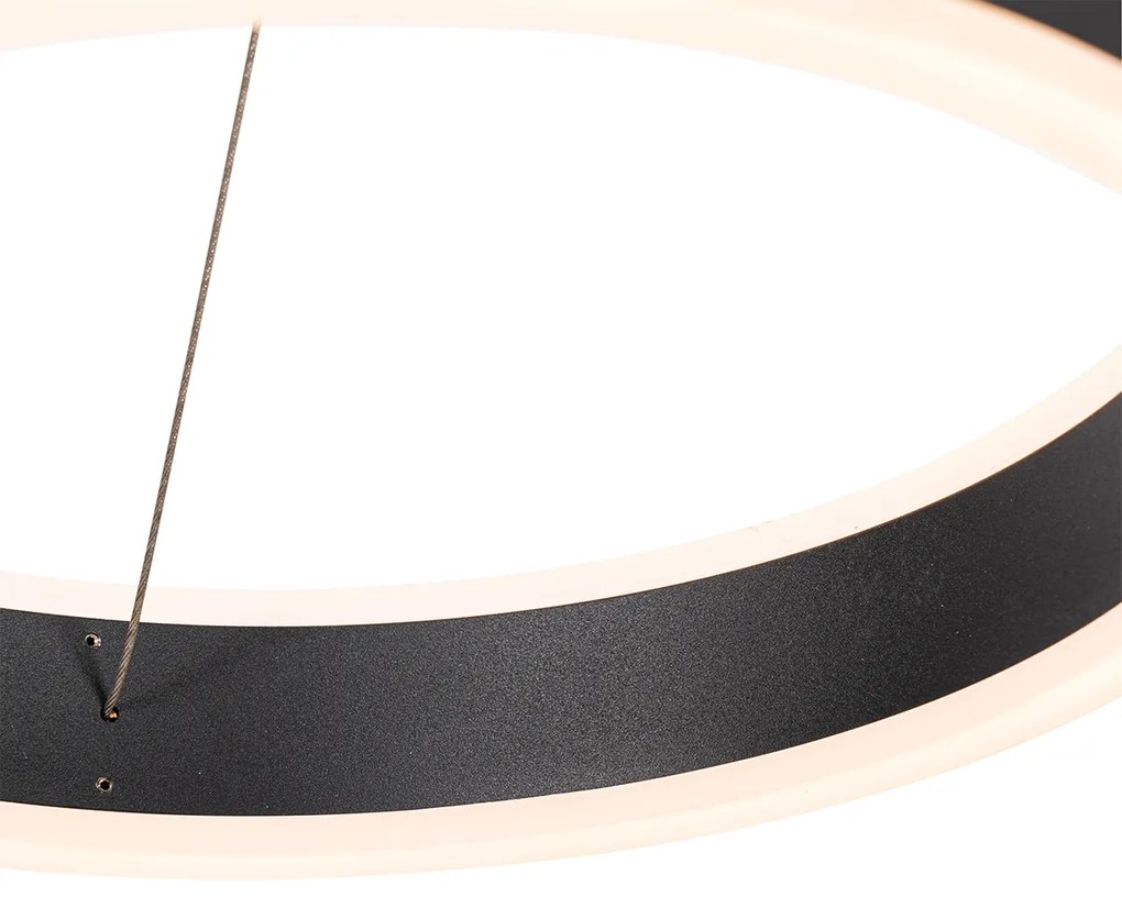 Lampada a sospensione nera oblunga incl. LED dimmerabile a 3 livelli 3 luci - Lyani