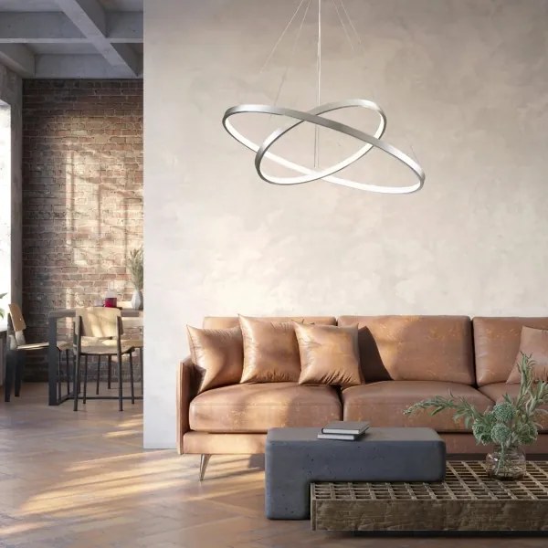 Lampadario LED a sospensione con filo LEA LED/35W/230V 4000K diametro 60 cm cromo