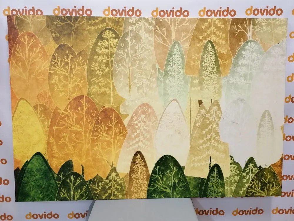 Stampa su tela – Alberi asimmetrici verdi