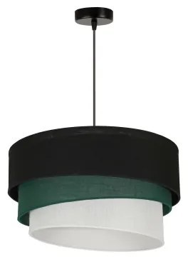 Duolla - Lampadario a sospensione con filo TRIO 1xE27/15W/230V diametro 45 cm nero/verde/bianco