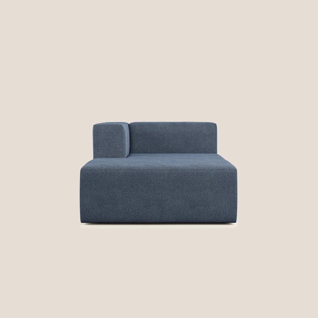 Nettuno modulo chaise longue in morbido tessuto bouclè T07