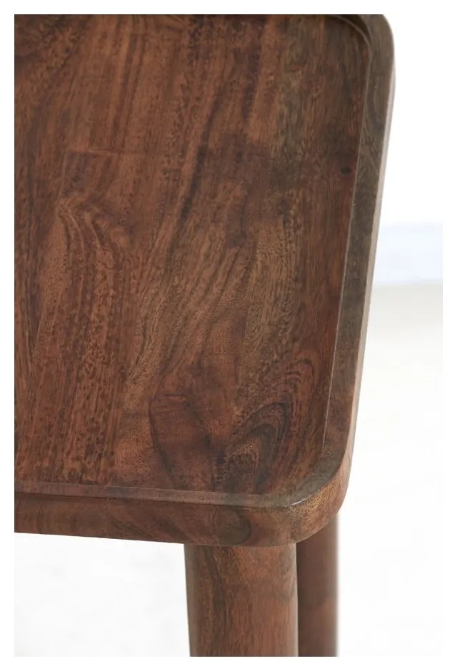 Tavolino in legno massiccio di acacia 42x42 cm Qiano - Light & Living