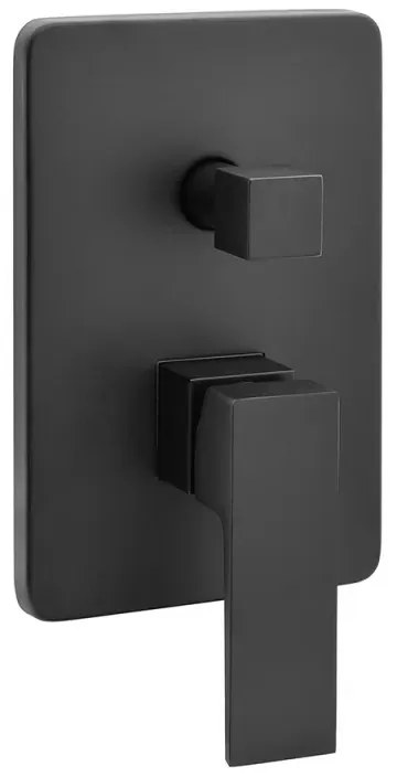 Set doccia incasso Kubo nero opaco con soffione 25 cm e kit doccia