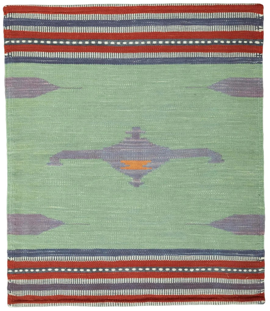 Kilim Tappeto persiano 80x100 Verde (Iran) Tessuto A Mano