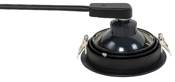 Faretto da incasso moderno nero orientabile - Coop 111 Honey