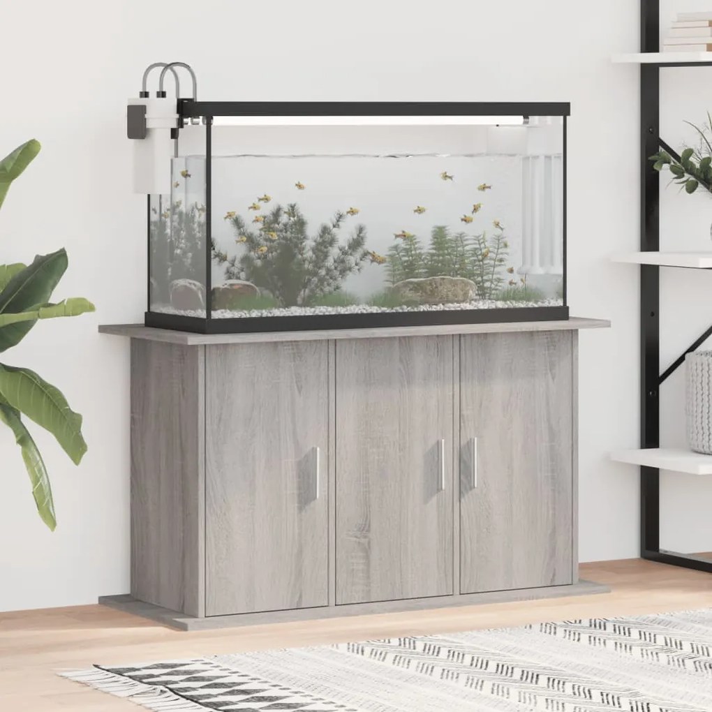 Supporto acquario 101x41x58 cm legno multistrato grigio sonoma