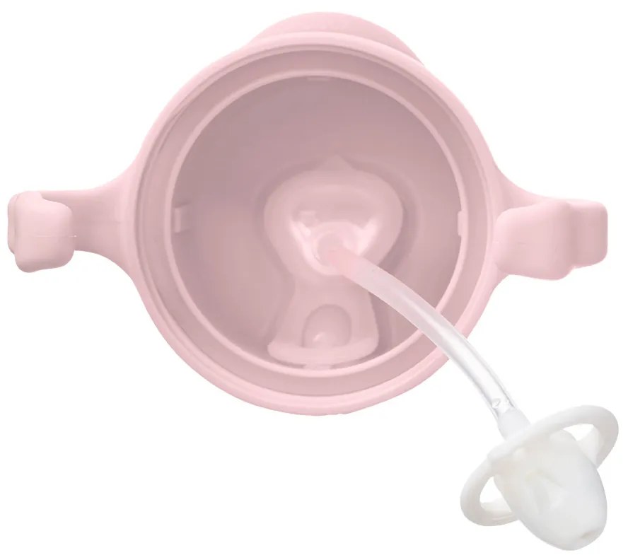 Tazza con cannuccia - rosa 240 ml