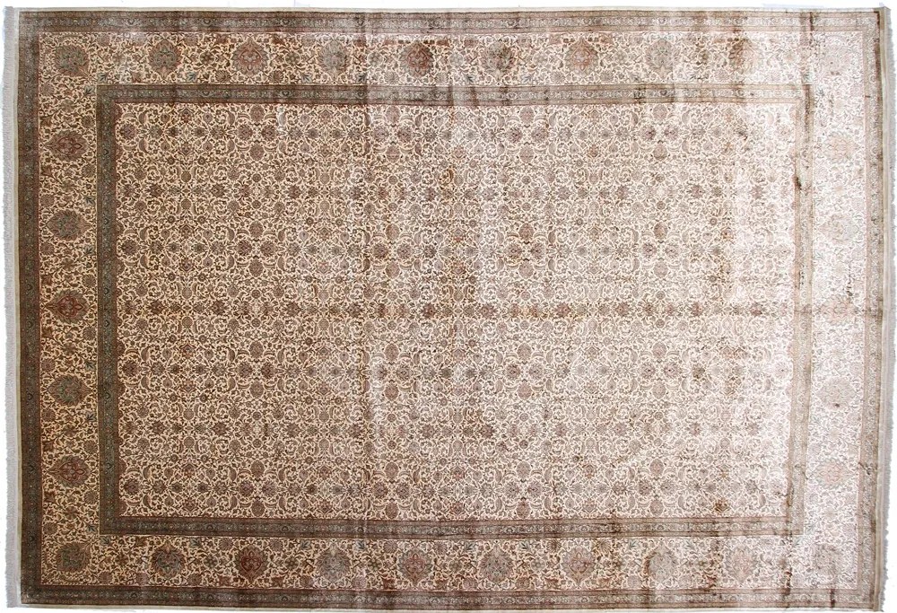 Cashmere Silk Tappeto orientale 430 x 610 Rosa (Indian) Annodato A Mano