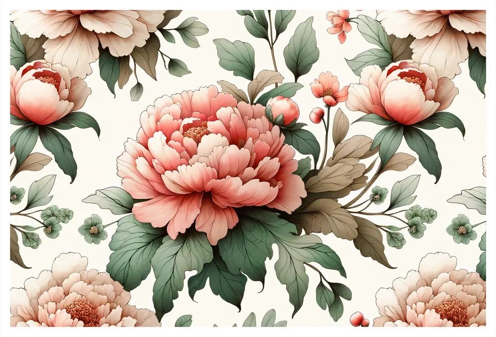 Quadro su tela – Fiori romantici di peonia