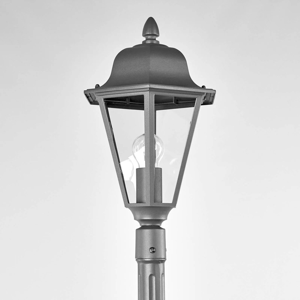 Lindby lampada da esterno Edana, 211 cm, antracite, E27, IP44 Edana, Nero, Alluminio, Moderno