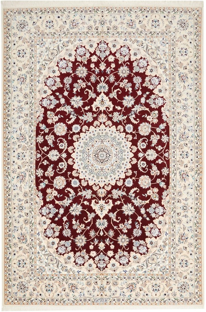 Nain Tappeto 240x160 Rosso (Iran) Annodato A Mano